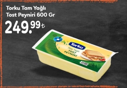 Torku Tam Yağlı Tost Peyniri 600 Gr