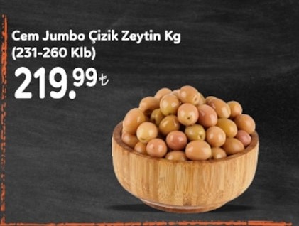 Cem Jumbo Çizik Zeytin Kg (231-260 Klb)
