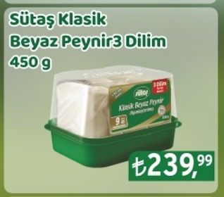 Sütaş Klasik Beyaz Peynir3 Dilim 450 G