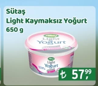 Sütaş Light Kaymaksız Yoğurt 650 G