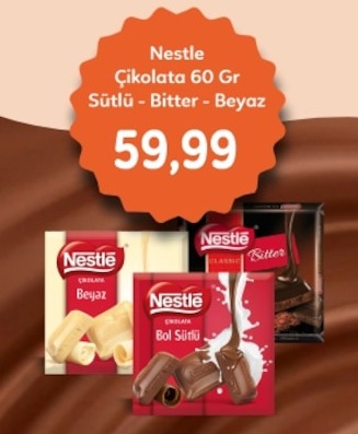 Nestle Çikolata 60 Gr Sütlü-Bitter-Beyaz