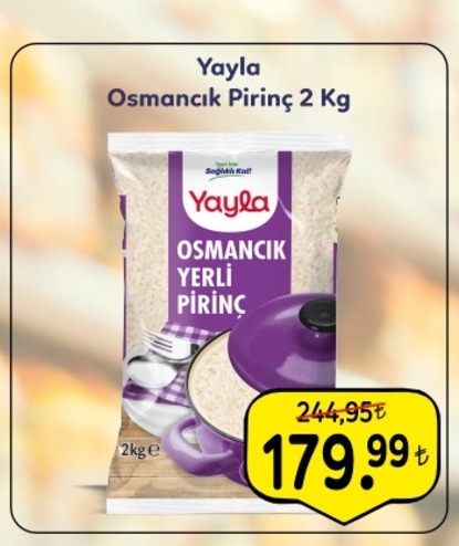 Yayla Osmancik Pirinç 2 Kg