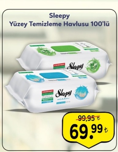 Sleepy Yüzey Temizleme Havlusu 100'Lü