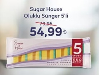 Sugar House Oluklu Sünger 5'Li