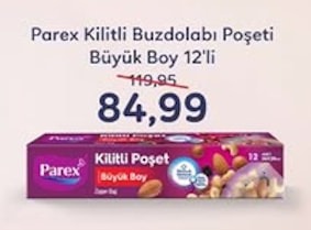 Parex Kilitli Buzdolabı Poşeti Büyük Boy 12'Li