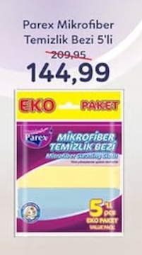 Parex Mikrofiber Temizlik Bezi 5'Li Eko Paket