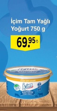 İçim Tam Yağlı Yoğurt 750 G