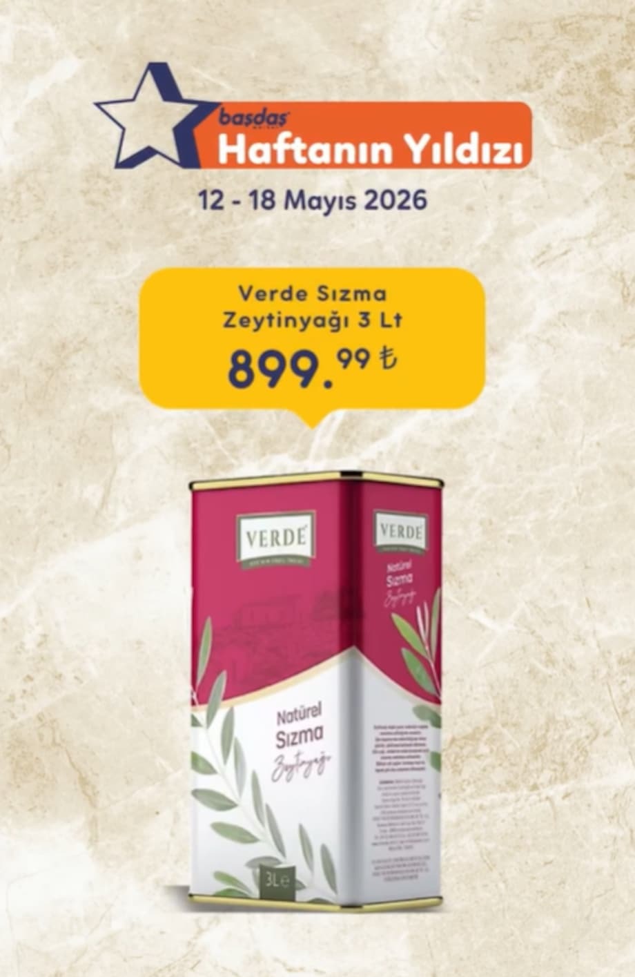 Verde Sızma Zeytinyağı 3 Lt