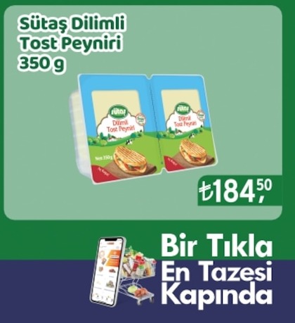 Sütaş Dilimli Tost Peyniri 350G