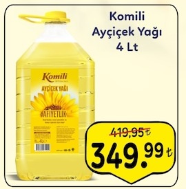 Komili Ayçiçek Yağı 4 Lt