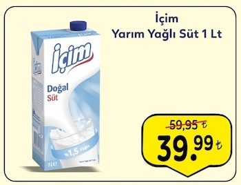 İçim Yarım Yağlı Süt 1 Lt