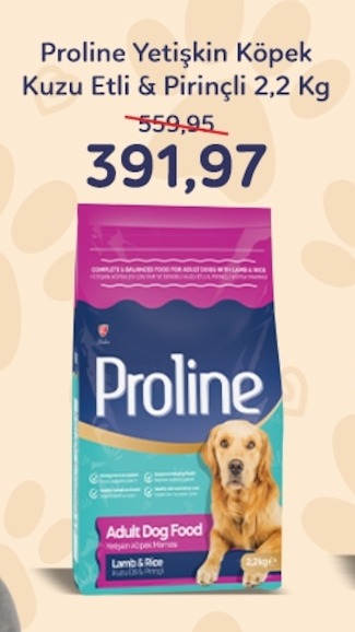 Proline Yetişkin Köpek Kuzu Etli & Pirinçli 2,2 Kg