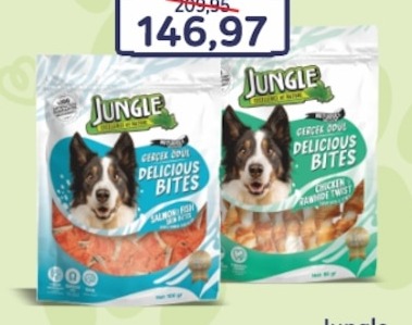Jungle Gerçek Gıdalar Lezzetli Isırmalar Somon Balığı Ve Deniz Ürünleri Köpek Ödülü 80Gr