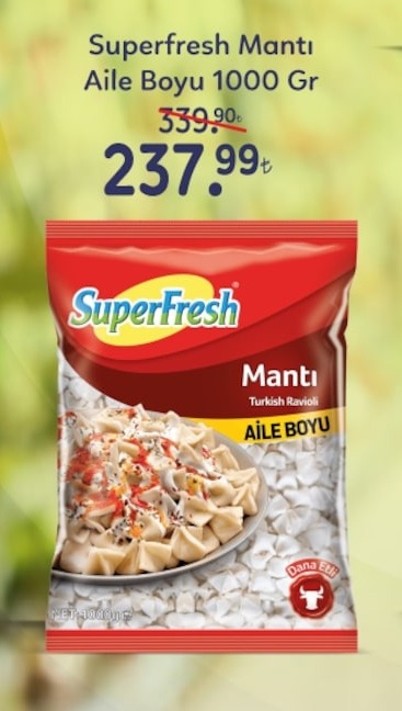 Superfresh Manti Aile Boyu 1000 Gr