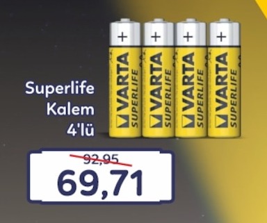 Varta Superlife Kalem 4'Lü