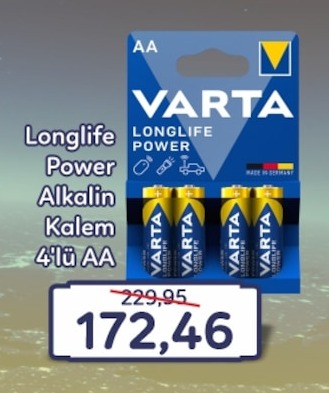 Varta Longlife Power Alkalin Kalem 4'Lü Aa