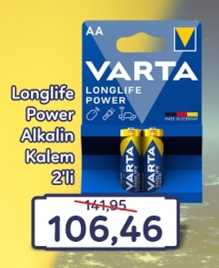 Varta Longlife Power Alkalin Kalem 2'Li Aa