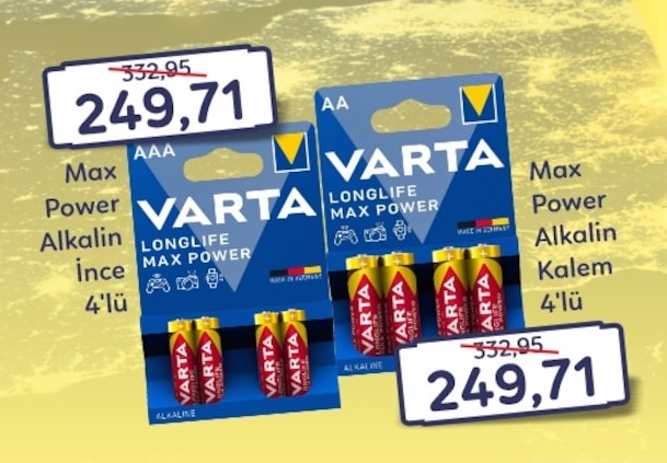 Varta Max Power Alkalin İnce 4'Lü Aaa