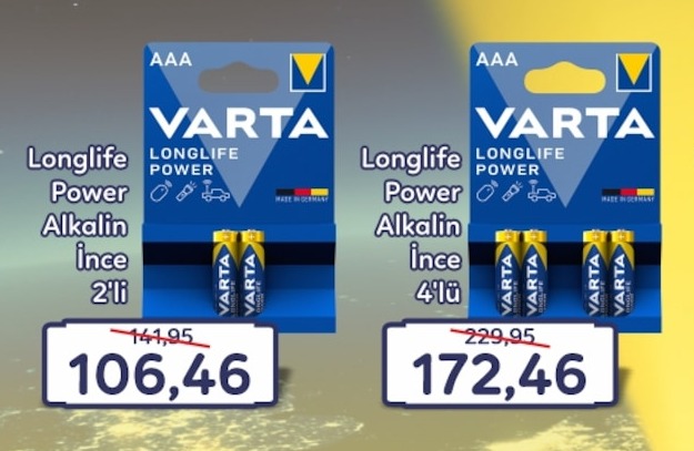 Varta Longlife Power Alkalin İnce 4'Lü Aaa