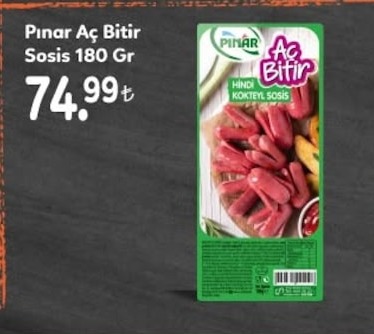 Pinar Aç Bitir Sosis 180 Gr