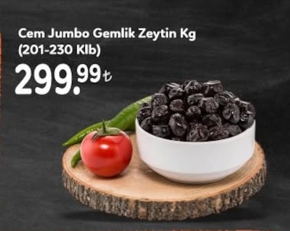 Cem Jumbo Gemlik Zeytin Kg (201-230 Klb)