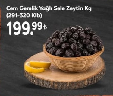 Cem Gemlik Yağlı Sele Zeytin Kg (291-320 Klb)