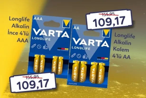 Varta Longlife Alkalin İnce 4'Lü Aaa