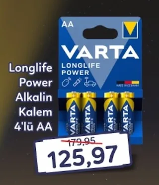 Varta Longlife Power Alkalin Kalem 4'Lü Aa