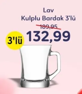 Lav Kulplu Bardak 3'Lü