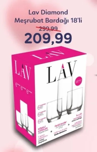 Lav Diamond Meşrubat Bardağı 18'Li