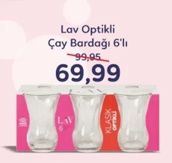Lav Optikli Çay Bardağı 6'Lı
