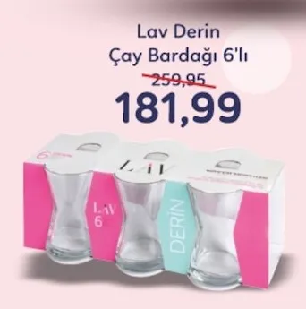 Lav Derin Çay Bardağı 6'Lı