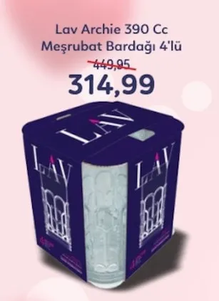 Lav Archie 390 Cc Meşrubat Bardağı 4'Lü