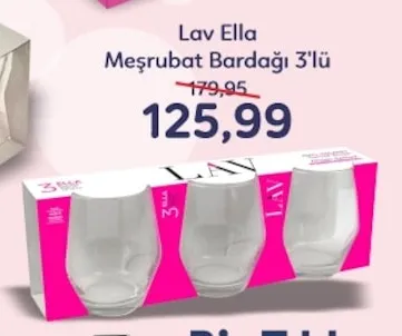 Lav Ella Meşrubat Bardağı 3'Lü