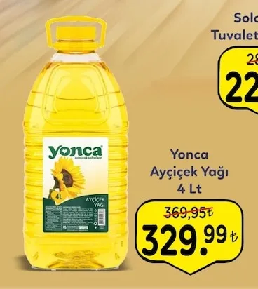 Yonca Ayçiçek Yağı 4 Lt