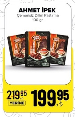 Ahmet İpek Çemensiz Dilim Pastırma 100G