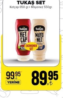 Tukaş Set Ketçap 650 Gr. + Mayonez 550Gr