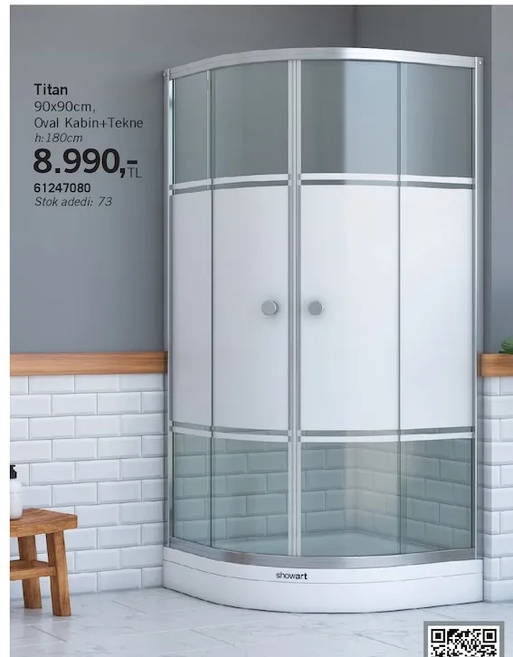 Titan 90X90Cm Oval Kabin+Tekne H:180Cm