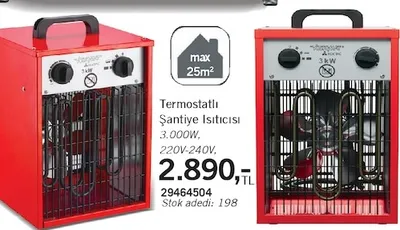 Termostatlı Şantiye Isıtıcısı