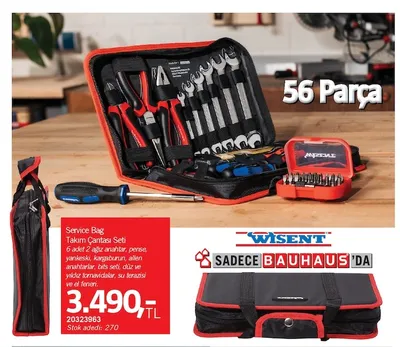 Service Bag Takım Çantası Seti 56 Parça