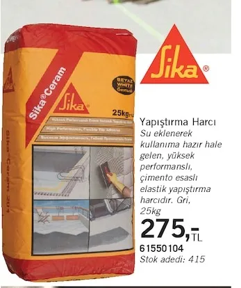 Sika Yapıştırma Harcı 25Kg