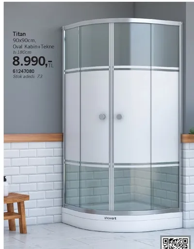 Titan 90X90Cm Oval Kabin+Tekne H:180Cm