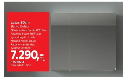 Lotus 80Cm Banyo Dolabı