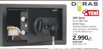 Doras 20S Serisi Ev Ve Otel Tipi Şifreli Kasa