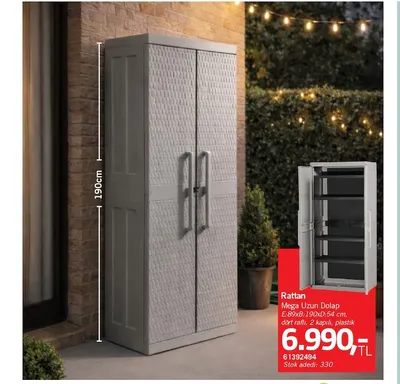 Rattan Mega Uzun Dolap