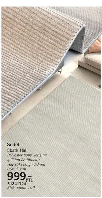 Sedef Ebatlı Halı 80X150Cm