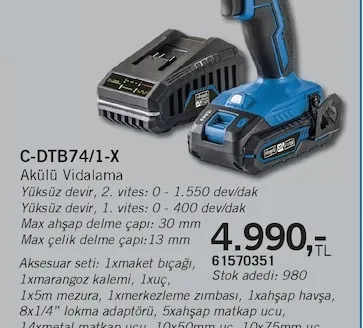 Scheppach C-Dtb74/1-X Akülü Vidalama