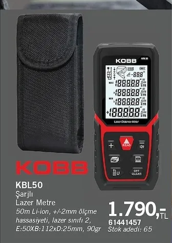 Kbl50 Şarjlı Lazer Metre 50M