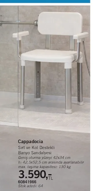 Cappadocia Sırt Ve Kol Destekli Banyo Sandalyesi