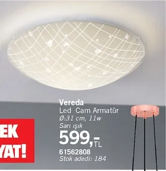 Vereda Led Cam Armatür Ø:31 Cm, 11W